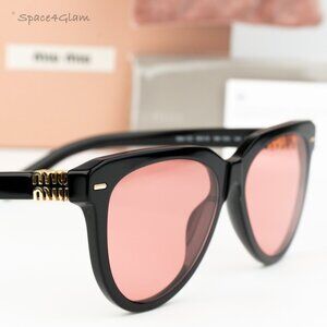 BRAND NEW Miu Miu MU12ZS 16K1D0 Black Red Phantos Unisex Sunglasses 0MU 12ZS